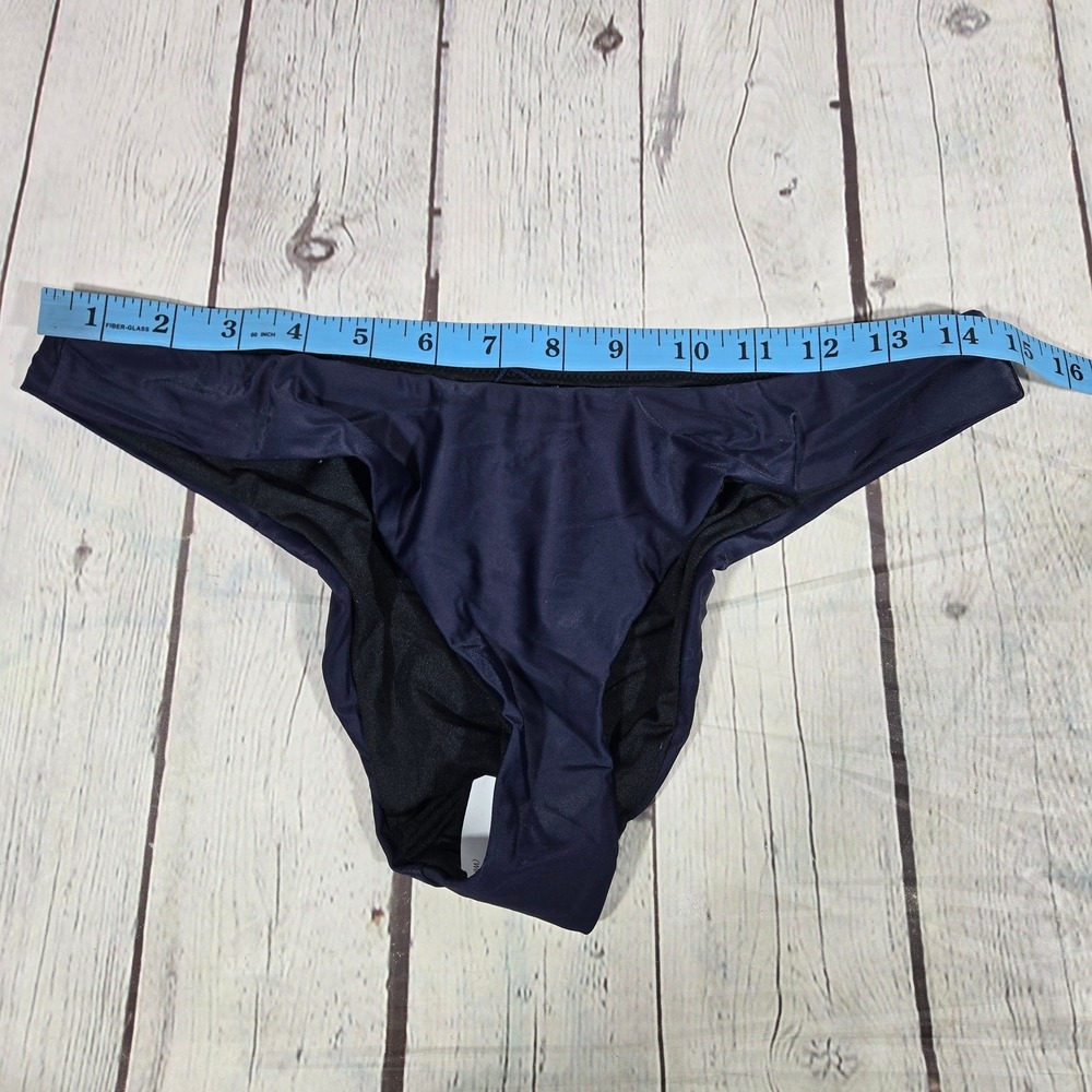 J. Crew Curved-waist cheeky bikini bottom Navy M NWT - Picture 8 of 9